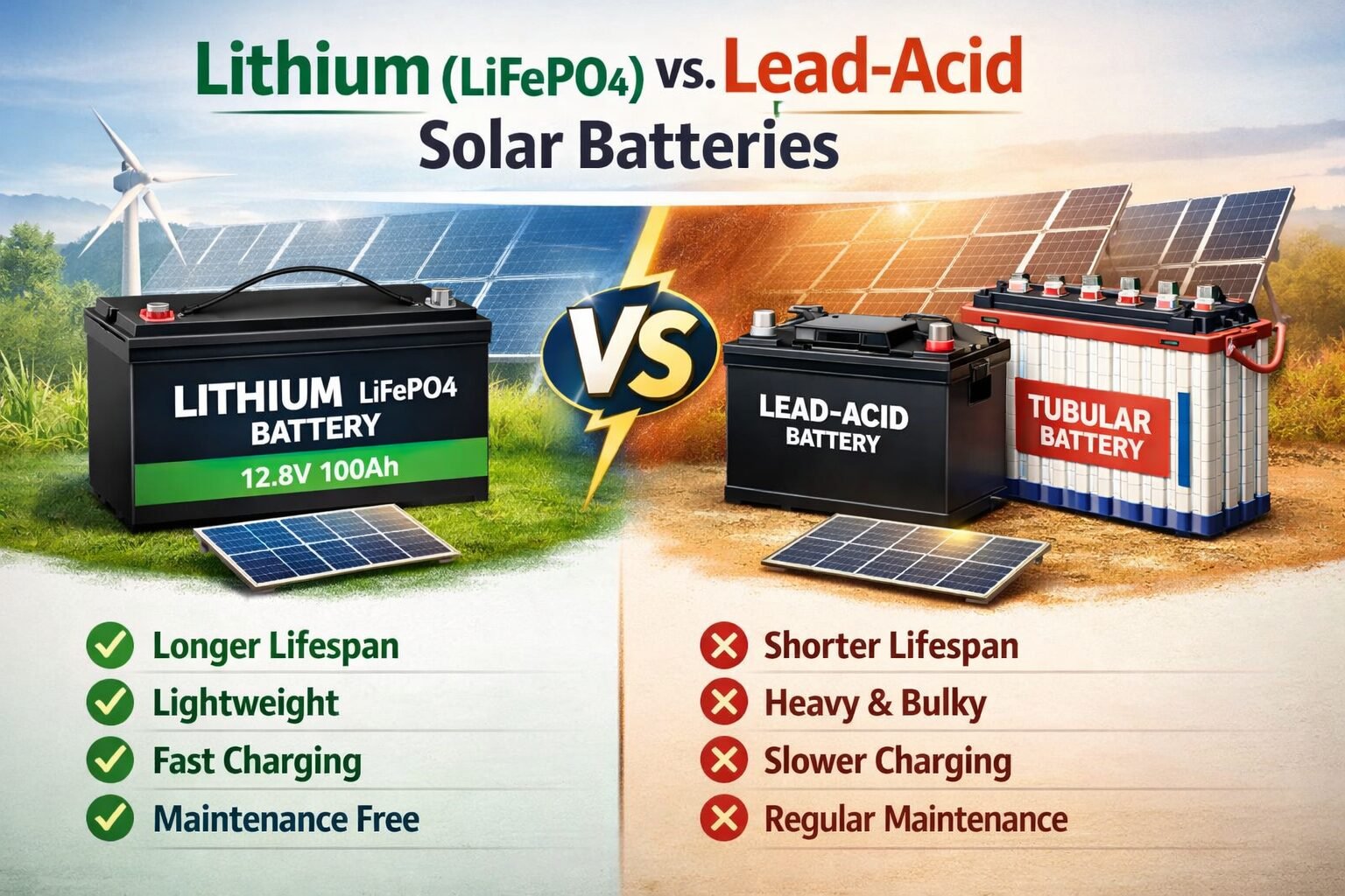 can you mix battery types in a solar system
