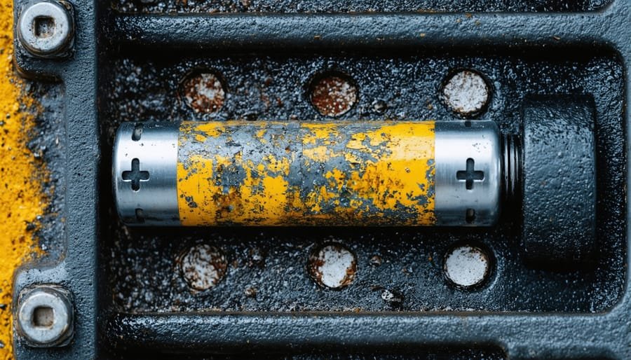corroded battery compartment solar light