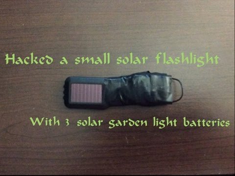 flashlight too far from solar panel