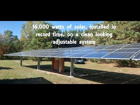 ground-mounted solar panel array installation