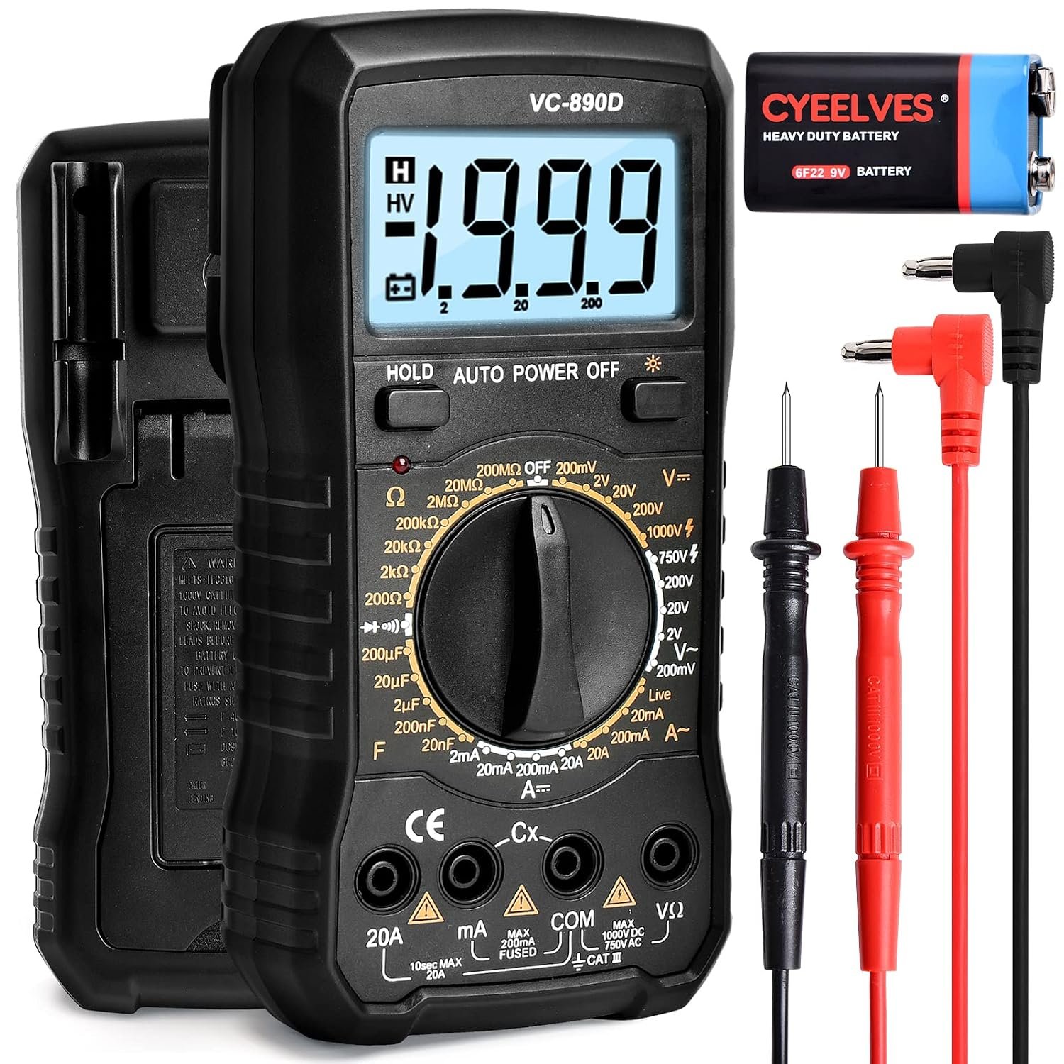 multimeter battery voltage test