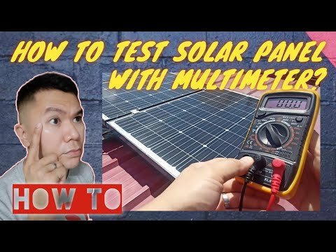 multimeter testing solar panel voltage