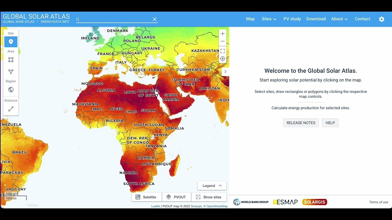 peak sun hours map