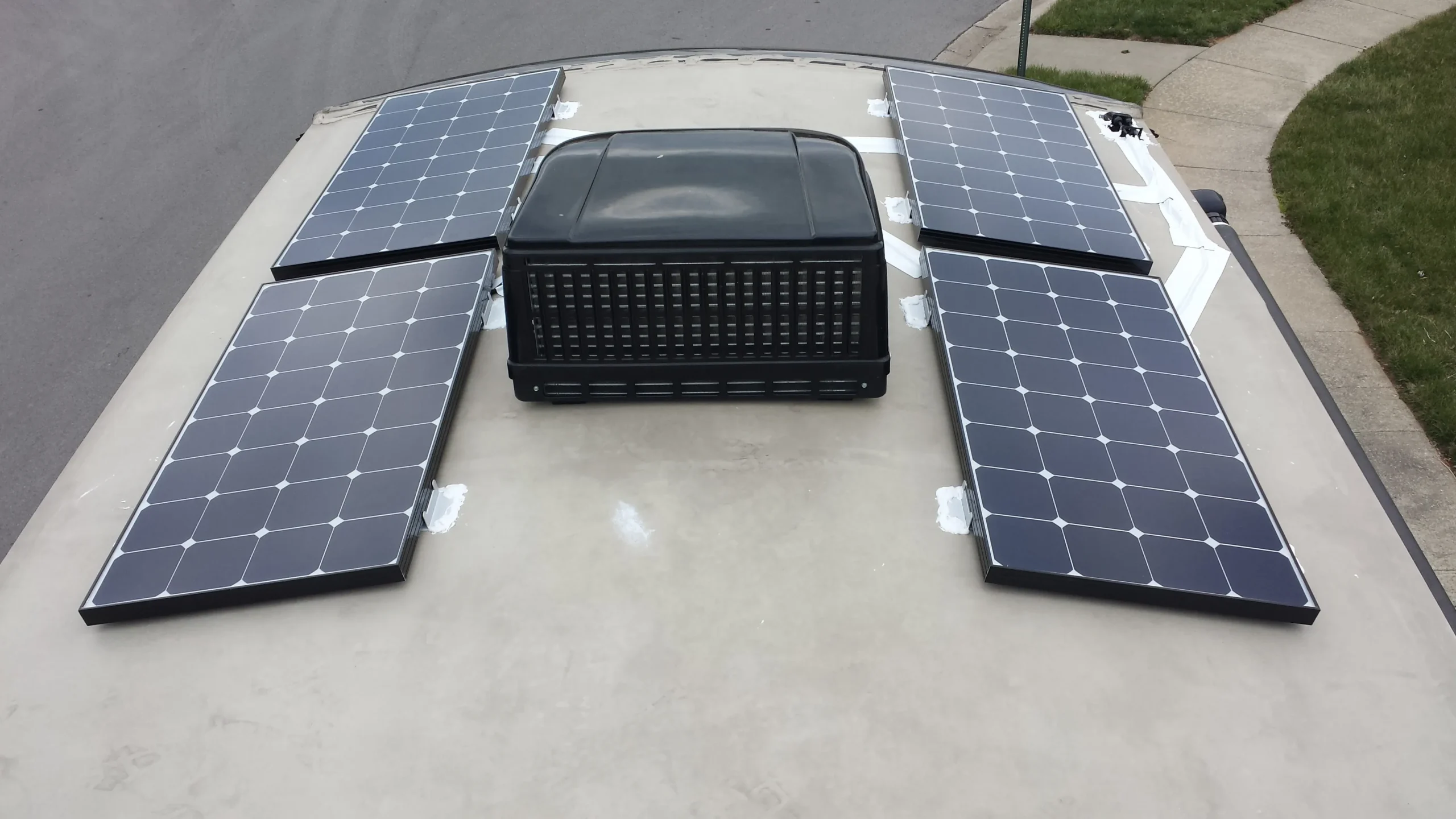 RV solar panel installation