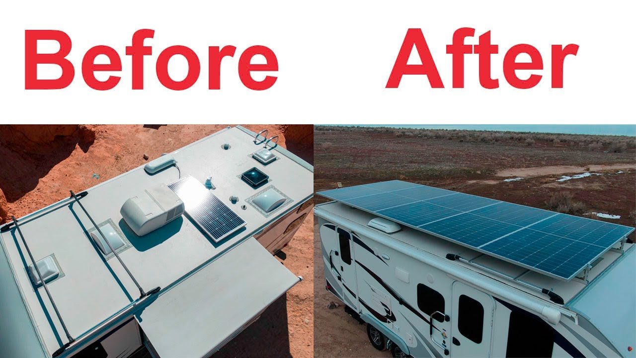 RV solar panels installed on roof