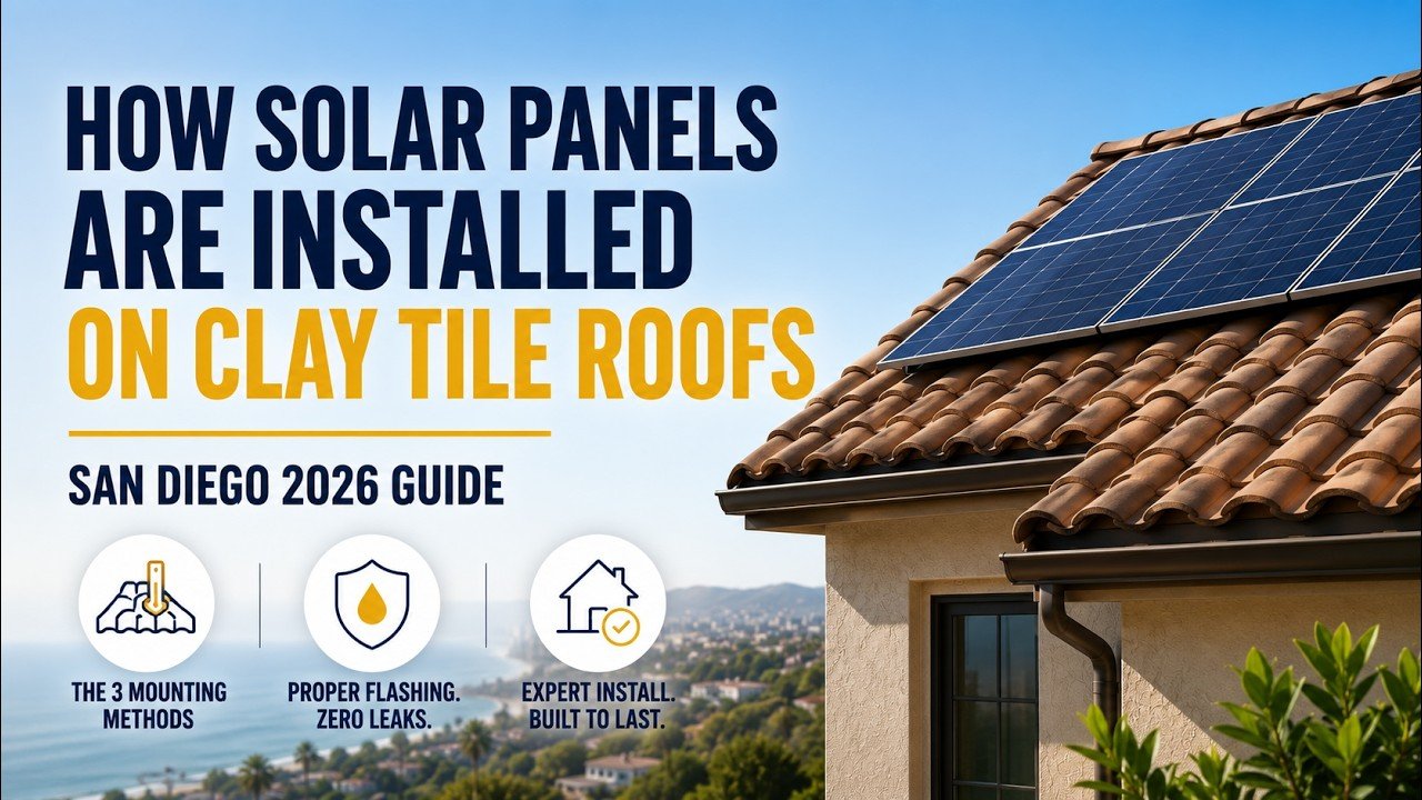 solar installer walking on tile roof danger