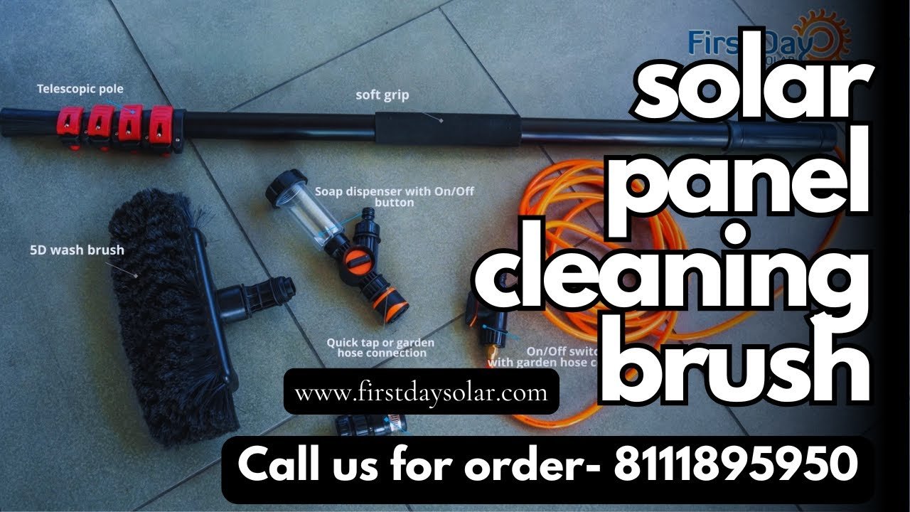 solar panel soft brush telescopic pole