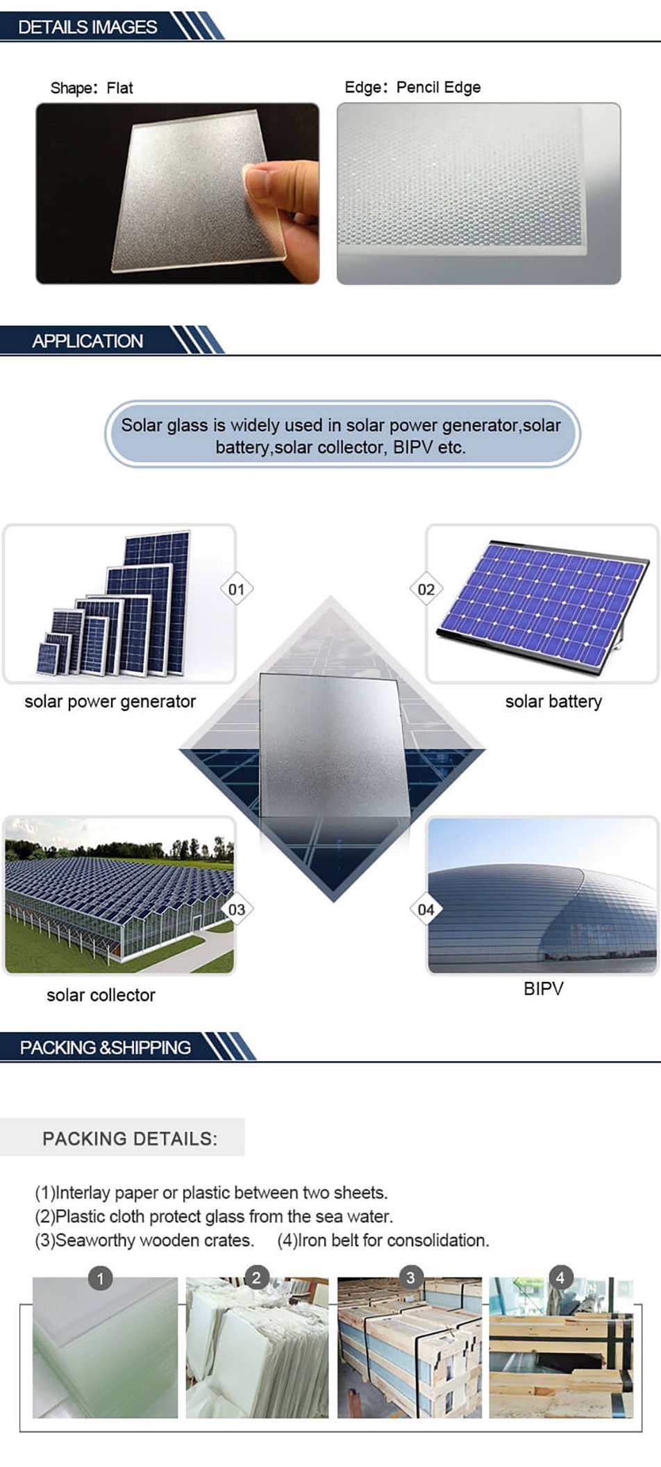 tempered glass solar panel front cover