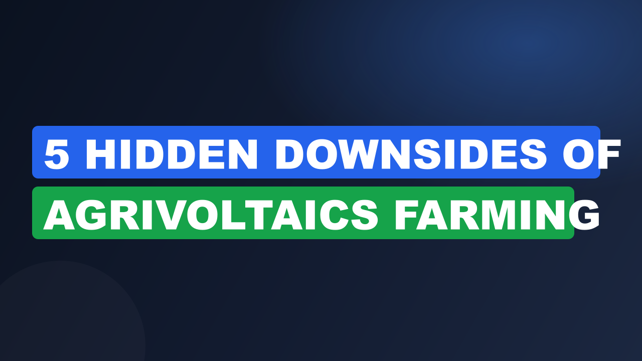 5 Hidden Downsides of Agrivoltaics Farming