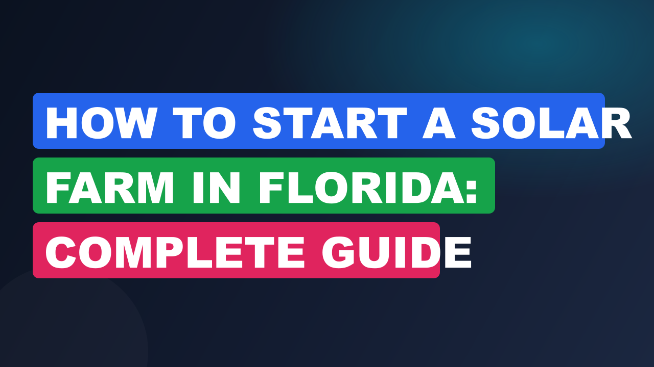 How to Start a Solar Farm in Florida: Complete Guide