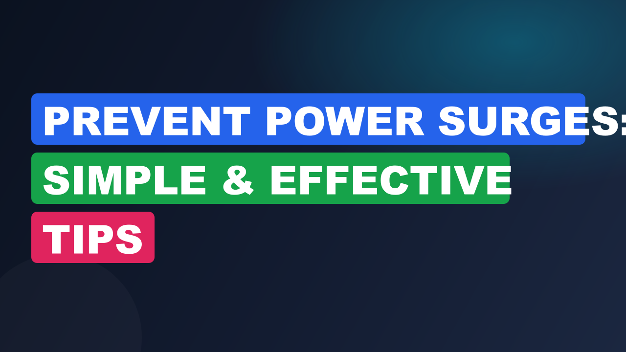 Prevent Power Surges: Simple & Effective Tips